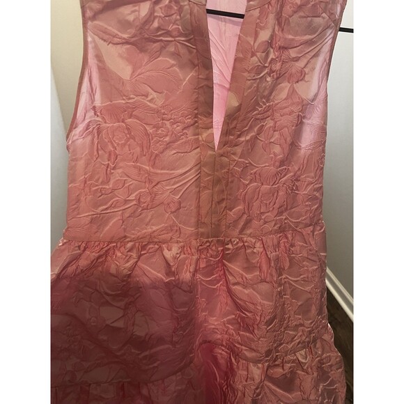 Amanda Uprichard Pink Sleeveless Saffron Jacquard L Mini Dress medium - Picture 3 of 9
